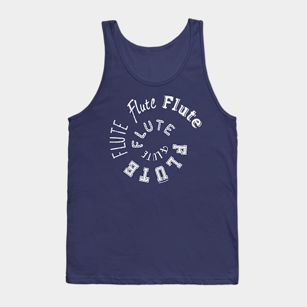 Flute White Spiral Text Tank Top by Barthol Graphics